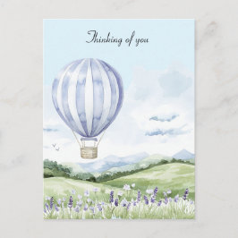 Lavender Stripes Balloon Blumendenken Sie Postkarte