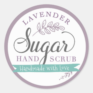 Lavender Sugar Scrub Labels Custom Mason Jar Runder Aufkleber