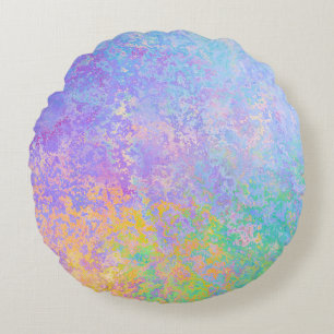 Lavender Sunrise Pastel Neon Alkohol Tinte Abstrak Rundes Kissen