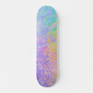 Lavender Sunrise Pastel Neon Alkohol Tinte Abstrak Skateboard
