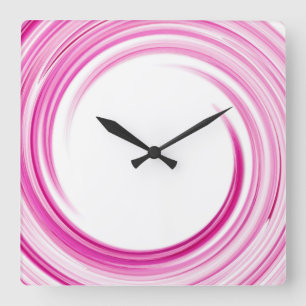 Lavender Swirl Abstract Art Quadratische Wanduhr
