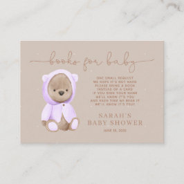 Lavender Teddy Bear Babydusche Buchanfrage Begleitkarte