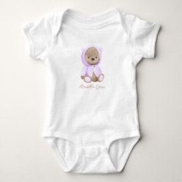 Lavender Teddy Bear Personalisiert Name Baby Baby  Strampler