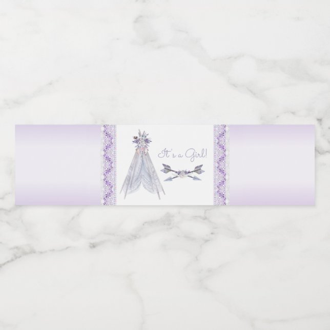 Lavender TeePee Baby Dusche Wasserflaschen Labels Wasserflaschenetikett (Einzelnes Label)