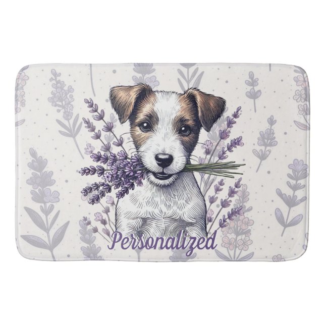 Lavender Terrier Liebe Badematte (Vorderseite)