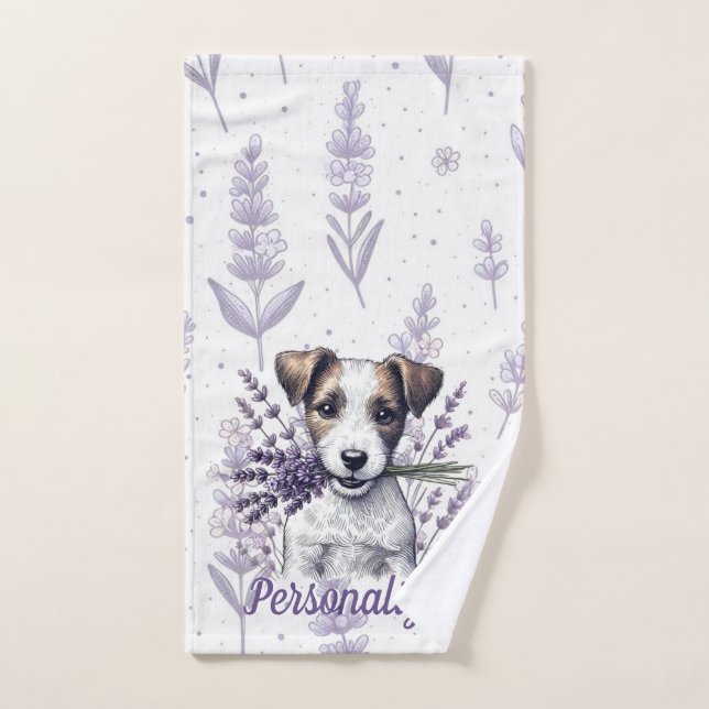 Lavender Terrier Liebe Badhandtuch Set (Handtuch)