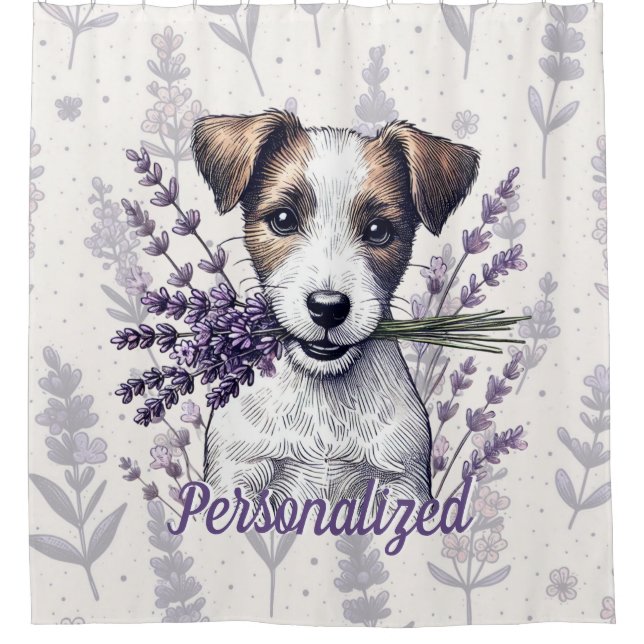 Lavender Terrier Liebe Duschvorhang (Vorderseite)
