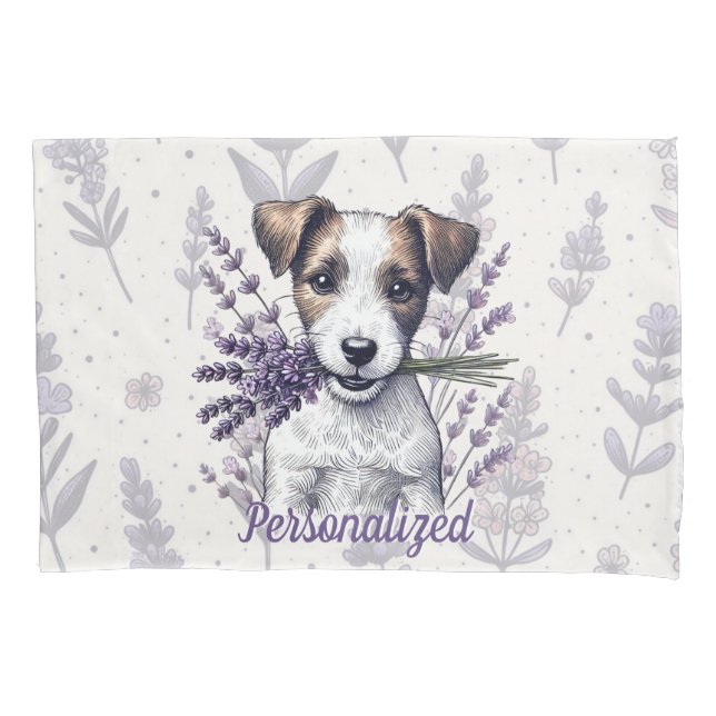 Lavender Terrier Liebe Kissenbezug (Vorderseite-Links)