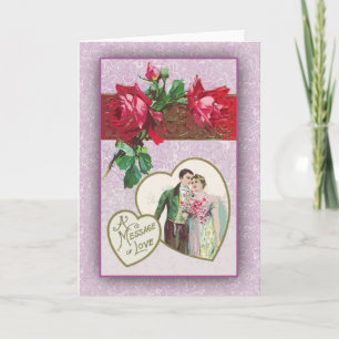 Lavender Themed Viktorianische Valentinenkarte Feiertagskarte