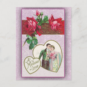 Lavender Themed Viktorianische Valentinenkarte Feiertagspostkarte