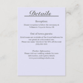 Lavender Timeless Elegance Detail-Eintrittskarte Begleitkarte