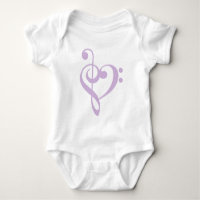 Lavender Treble Clef & Bass Clef Herz