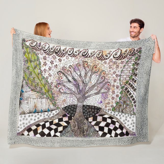 Lavender Tree Blanket Fleecedecke (Beispiel)