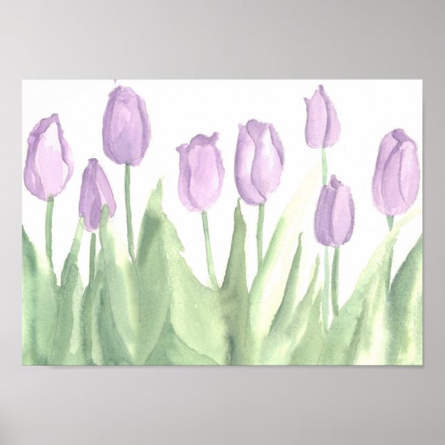 Lavender Tulip Blumengarten Frühlingsfarbe Poster (Vorne)