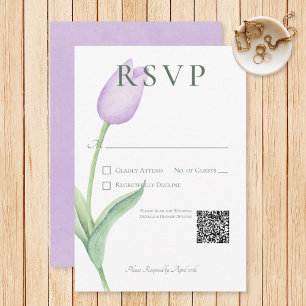 Lavender Tulip Solo Lila Moderne Hochzeit RSVP Karte