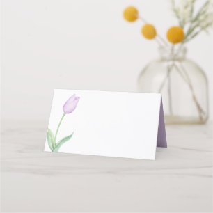 Lavender Tulip Solo Modernes Lila Hochzeitszelt Platzkarte