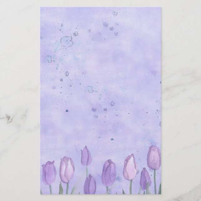 Lavender Tulips Blume Pastell Briefpapier (Vorderseite)