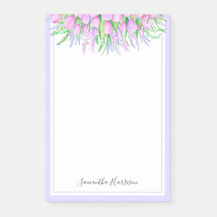 Lavender Tulips Bouquet Spring Vibes Floral Post-it Klebezettel