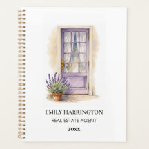 Lavender-Tür-Aquarell-Logo Immobilienmakler