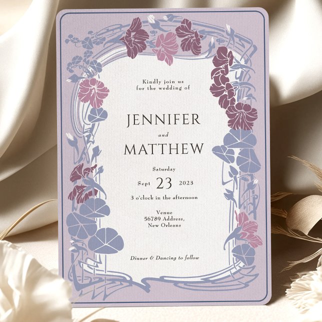 Lavender Twilight Mauve Floral Wedding Einladung (Von Creator hochgeladen)