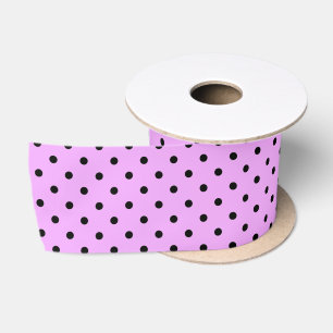 Lavender und Black Polka Dots Satinband