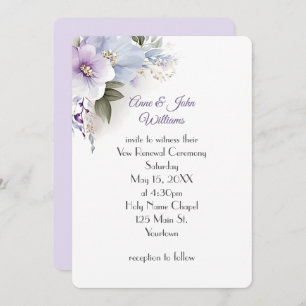 Lavender und Blue Floral Vow Erneuerung Einladung