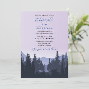 Lavender und Dusty Blue Mountain Wedding Einladung
