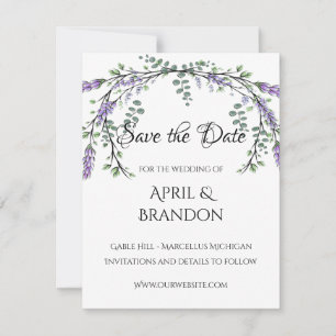 Lavender und Eukalyptus Wedding Save The Date