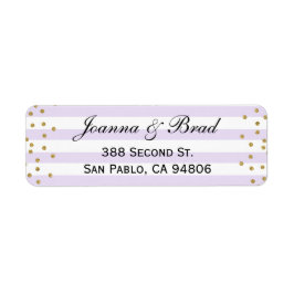 Lavender und Gold Rücksendeadresse Label Hochzeit