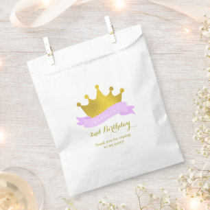 Lavender und Goldene Prinzessin Tiara Geburtstagsp Geschenktütchen
