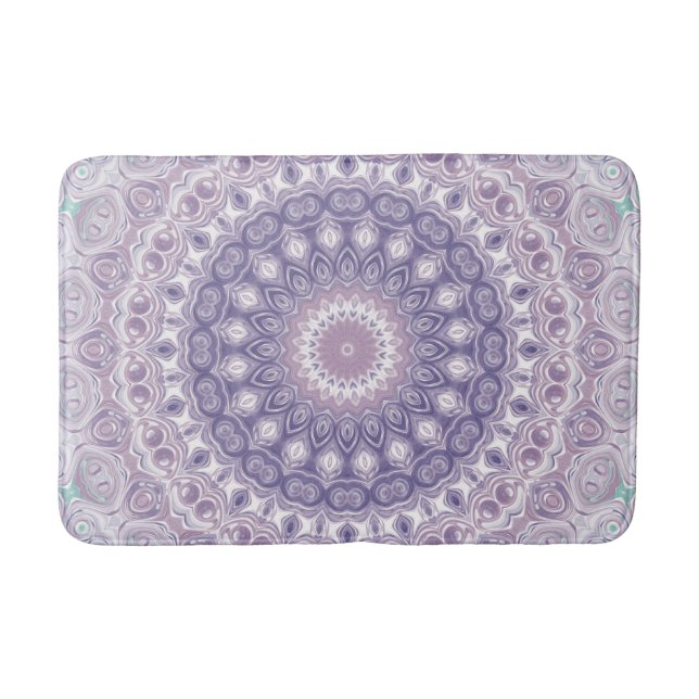 Lavender und Lilac Mandala Pattern Badematte (Vorderseite)