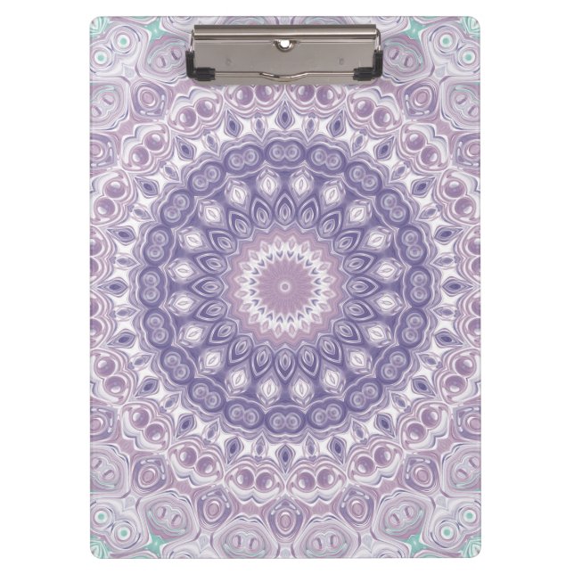 Lavender und Lilac Mandala Pattern Klemmbrett (Vorderseite)