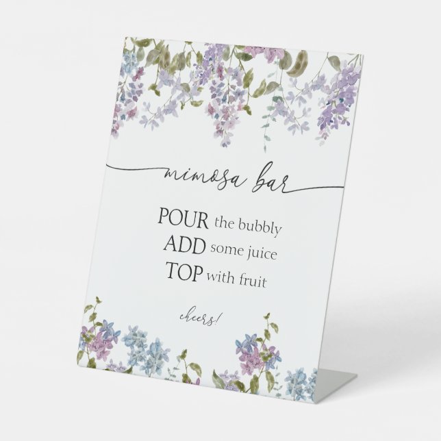 Lavender und Lilacs Mimosa Bar Sign Sockelschild (Vorderseite)