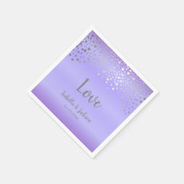 Lavender und Silver Confetti Dots Serviette