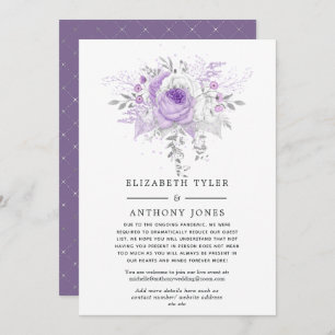 Lavender und Silver Floral Wedding Guest List Ankündigung