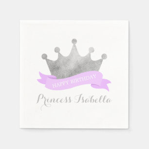 Lavender und Silver Princess Geburtstagsparty Serviette