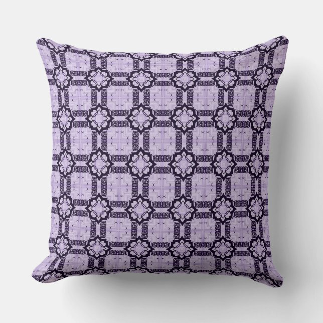 Lavender und Violet Geometric Muster Kissen (Vorderseite)