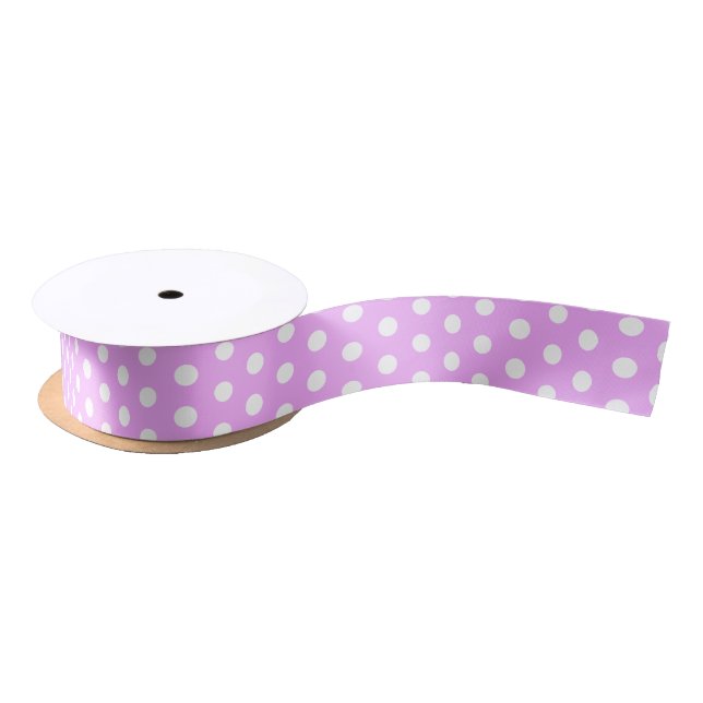 Lavender und White Polka Dots Satinband (Spule)