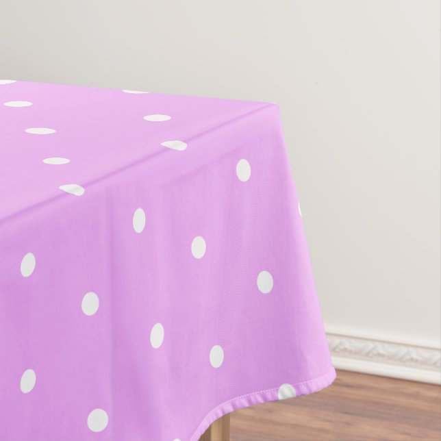 Lavender und White Polka Dots Tischdecke (Beispiel)