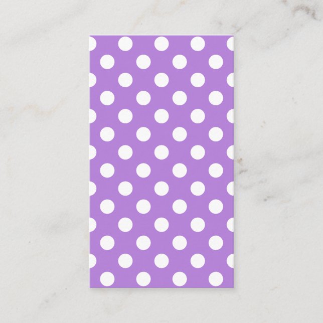Lavender und White Polka Dots Visitenkarte (Vorderseite)