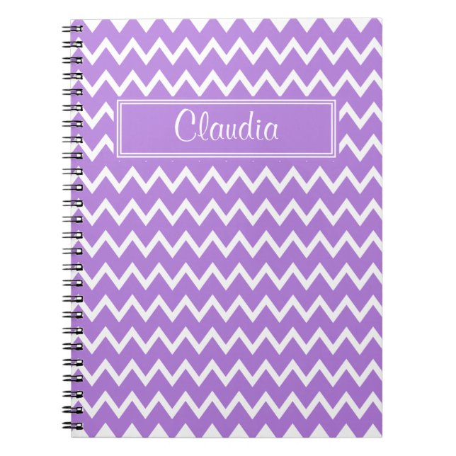 Lavender und White Zigzag Muster Notizblock (Vorderseite)