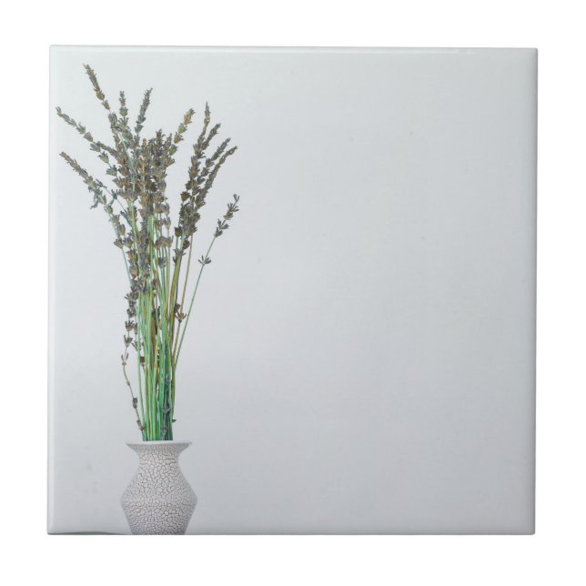 Lavender Vase Minimalismus Fliese (Vorderseite)