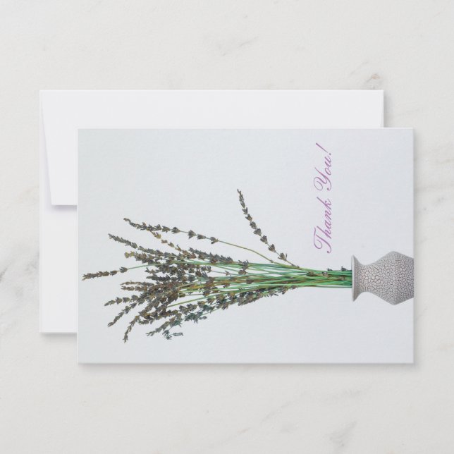 Lavender Vase Minimalismus Vielen Dank Flat Card (Vorderseite)