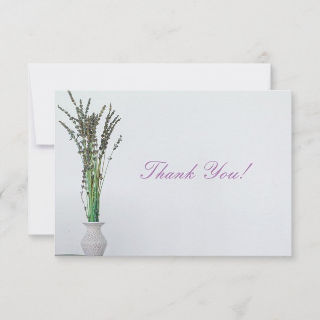 Lavender Vase Minimalismus Vielen Dank Flat Card (Vorderseite)
