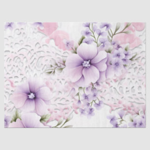 Lavender Viktorianisch Florals & Lace Decoupage Seidenpapier