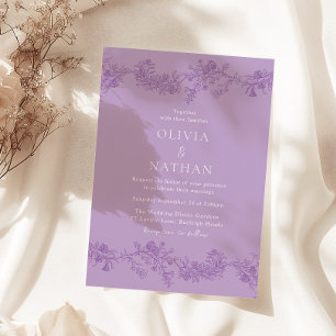 Lavender Vintag Floral Wedding Einladung