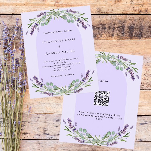 Lavender violet arch QR Haushalt Einladung zur Hoc (Von Creator hochgeladen)