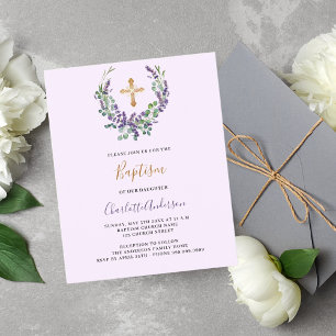Lavender violet florale Mädchen Cross Budget Taufe