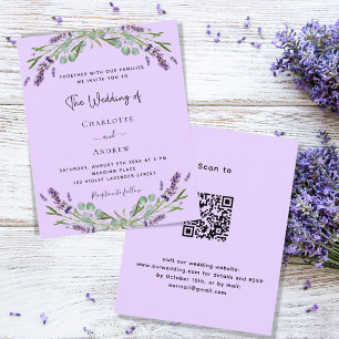 Lavender violet QR-Code Budget Einladung zur Hochz
