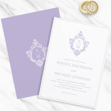 Lavender Wappen Monogram Vintag Elegant Wedding